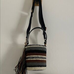 Zara Multicolor Crochet Mini Bag with Tassels
